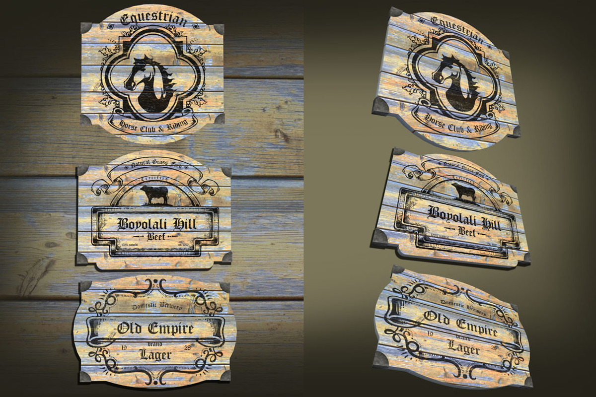 Classic Wooden Signboard Mockups, a Product Mockup by NStudio (Photo 3 of 5)