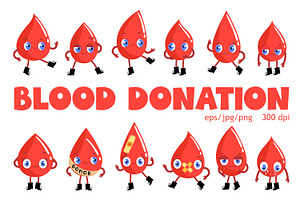 Blood Drop Characters Clipart Medic, a Healthcare Illustration by the_myro