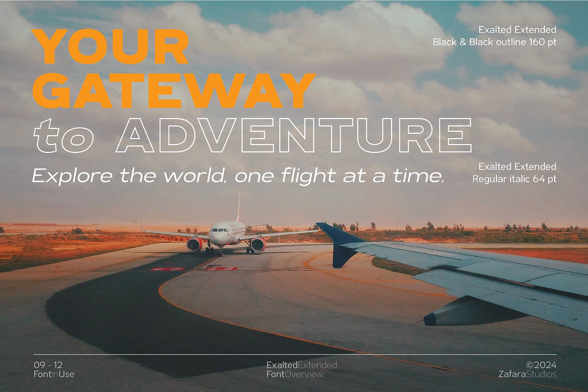 Exalted Extended, a Sans Serif Font by Zafara Studios (Photo 9 of 12)