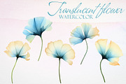 Watercolor Translucent Flower Vector, a Pattern Graphic by Deckar_art (Thumbnail 1 of 5)