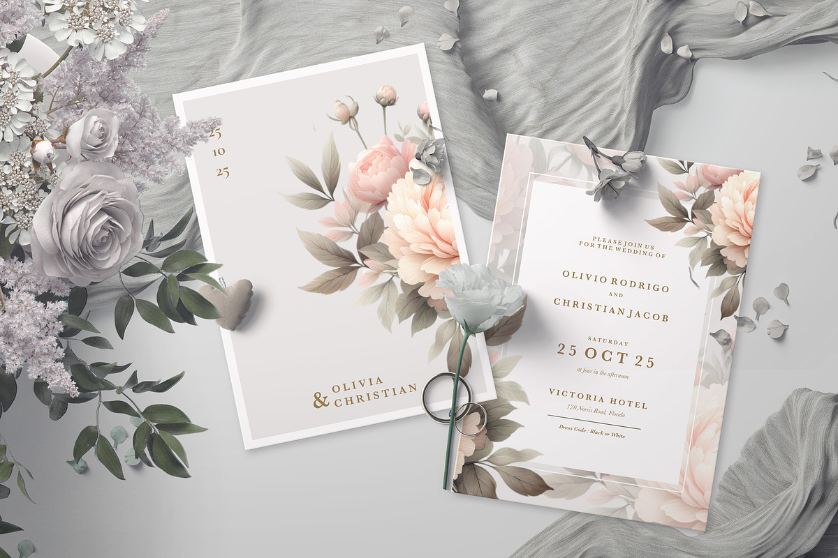 60 Floral Wedding Card, an Invitation Template by EvitePapery (Photo 6 of 15)
