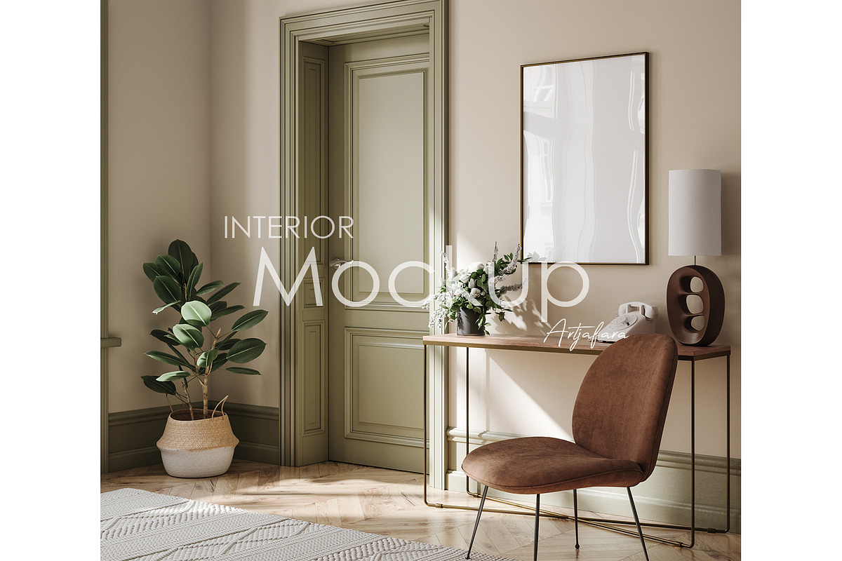 Frame mockup in home interior, a Household Mockup by Artjafara