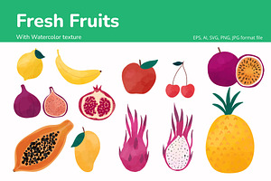 Fresh fruits vector set, a Graphic by Vectorwins Premium Shop