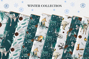 Winter Animal Watercolor Clipart Set, an Animal Illustration by DiashaArt (Thumbnail 17 of 22)