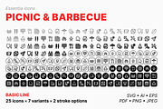 Picnic & barbecue icons (Line), an Outline Icon by Totto House (Thumbnail 2 of 3)