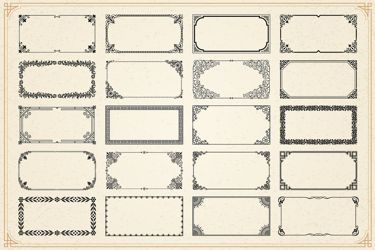 Decorative frames and borders set #2, an Object Graphic by Digiselector Design Goods (Photo 6 of 7)