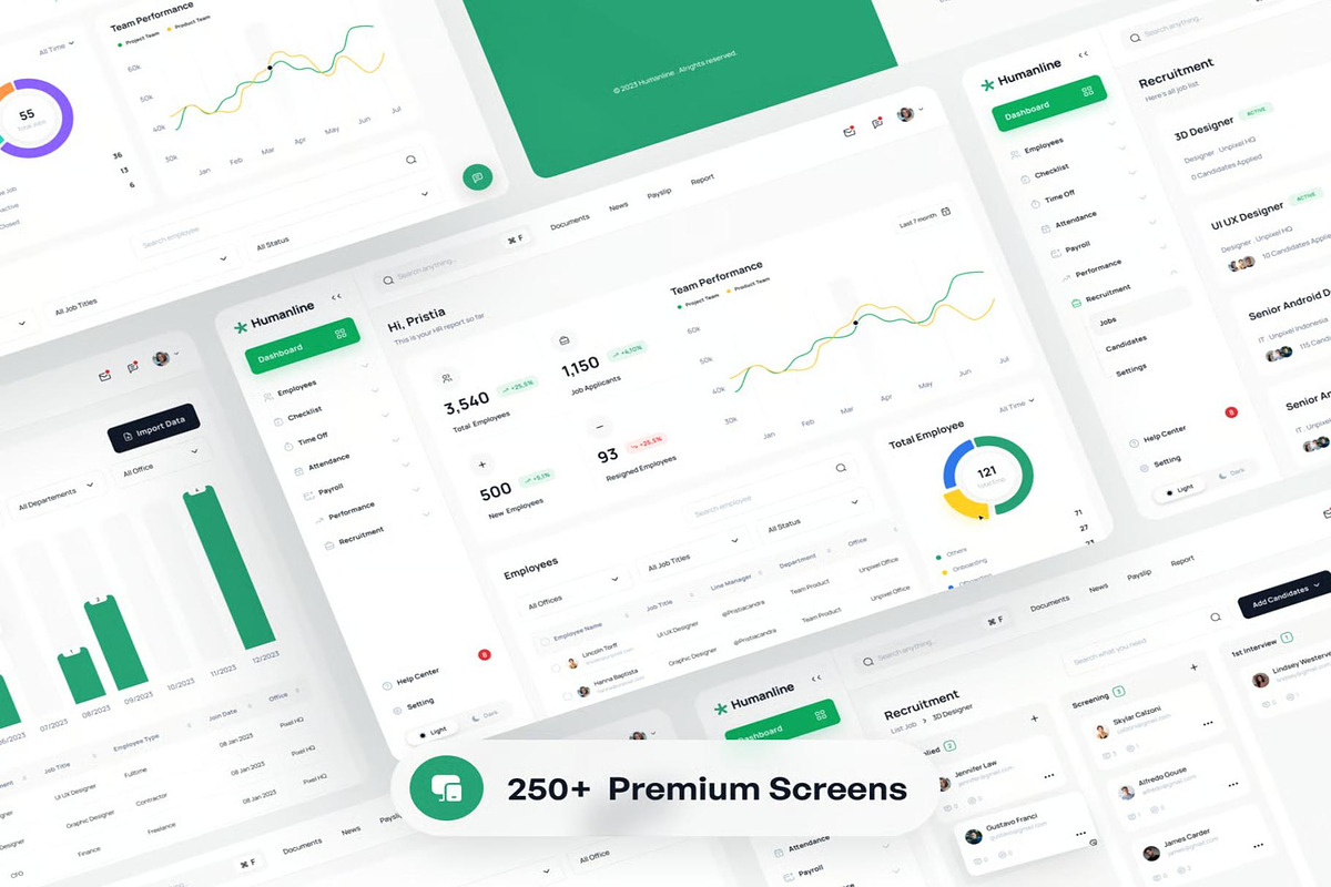 Humanline HR Management Dashboard UI, an UI Kit Template by Creative Perspective (Photo 3 of 7)