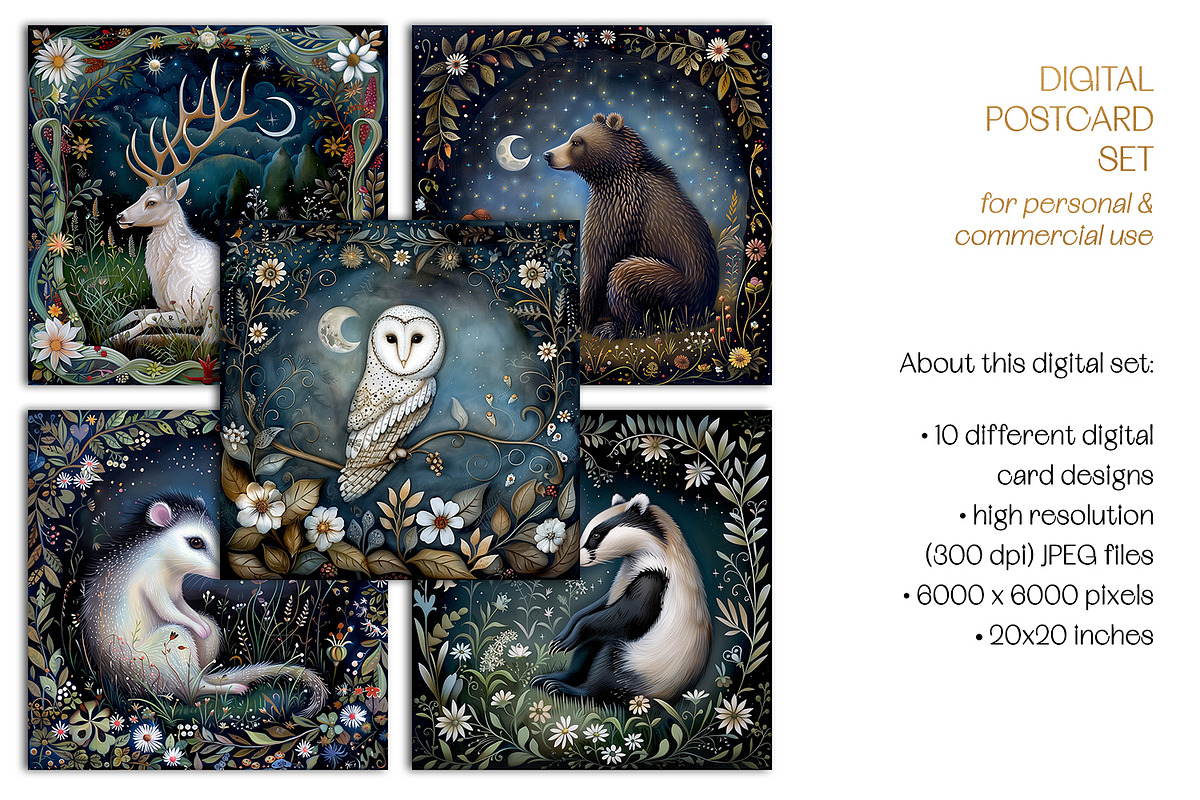 Animals Of The Magic Woodlands Cards, an Animal Illustration by The Dutch Lady Designs (Photo 2 of 5)