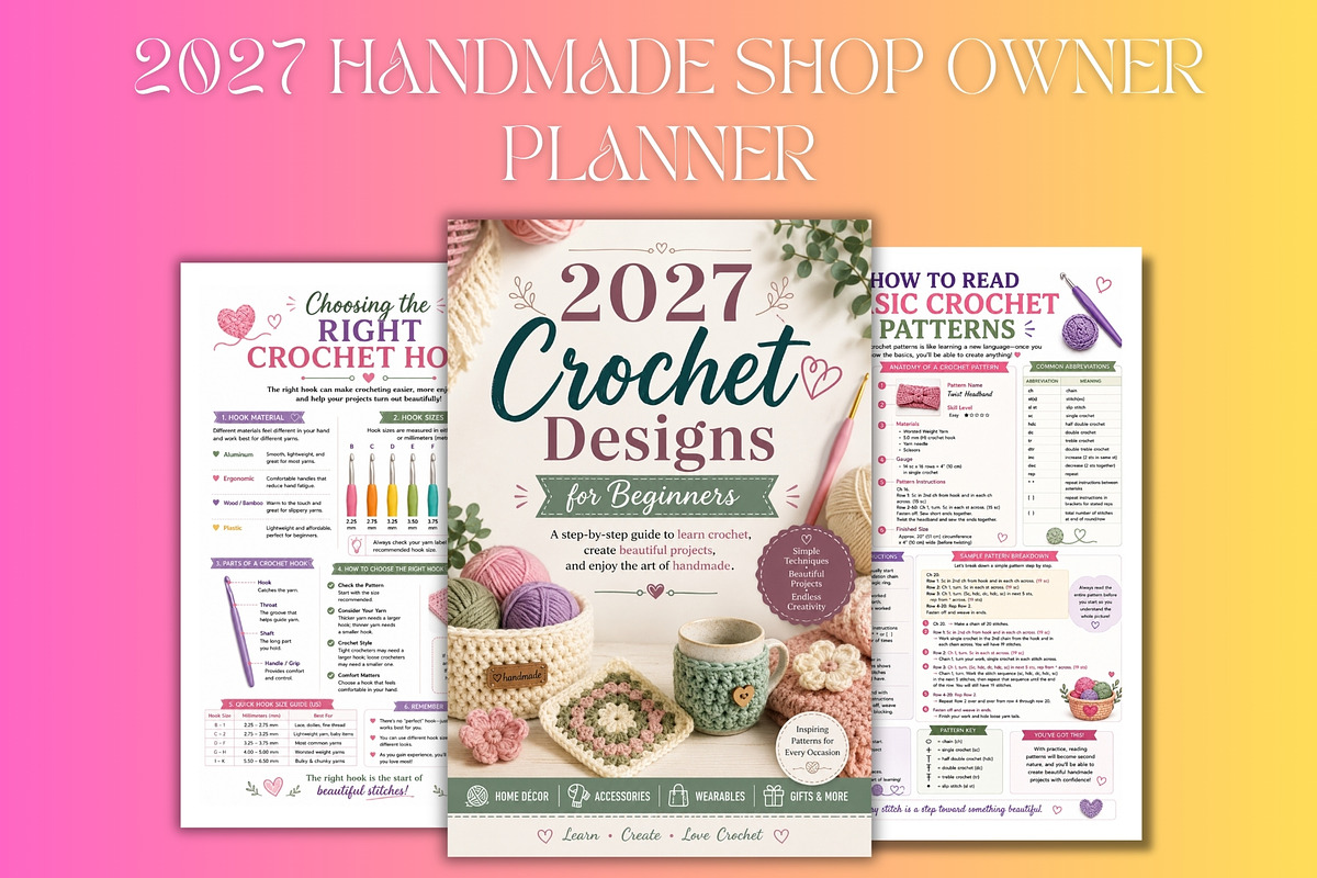 2027 Crochet Designs for Beginners, a Stationery Template by Designmela01 (Photo 3 of 6)