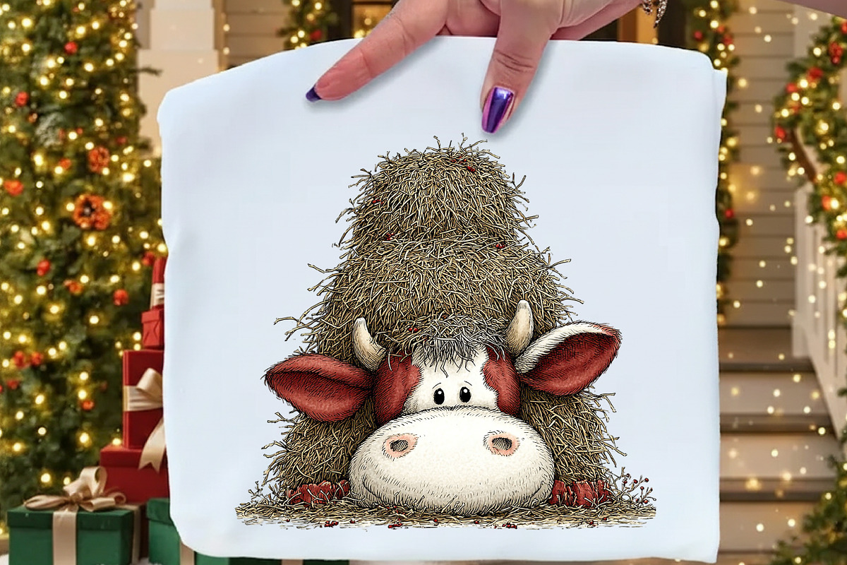 Funny Western Cows Clipart, an Illustration by Craft Nest (Photo 4 of 8)