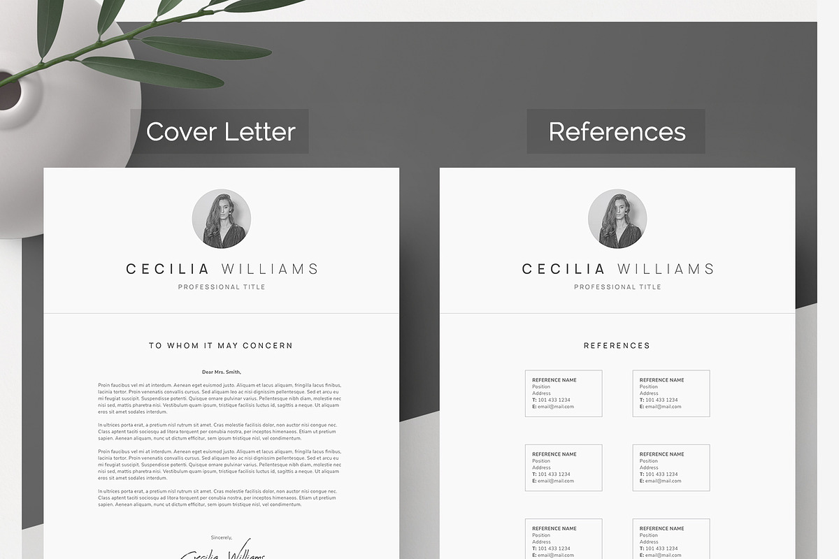 Clean Modern Resume Template, a Resume Template by DemeDesign (Photo 3 of 6)
