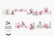 Watercolor Romantic Christmas, a Seasonal Illustration by katmonne (Thumbnail 8 of 16)