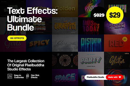Photoshop Text Effects Bundle, a Layer Style Add-On by pixelbuddha.net