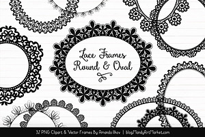 Black Round Lace Frames, an Illustration by Amanda Ilkov