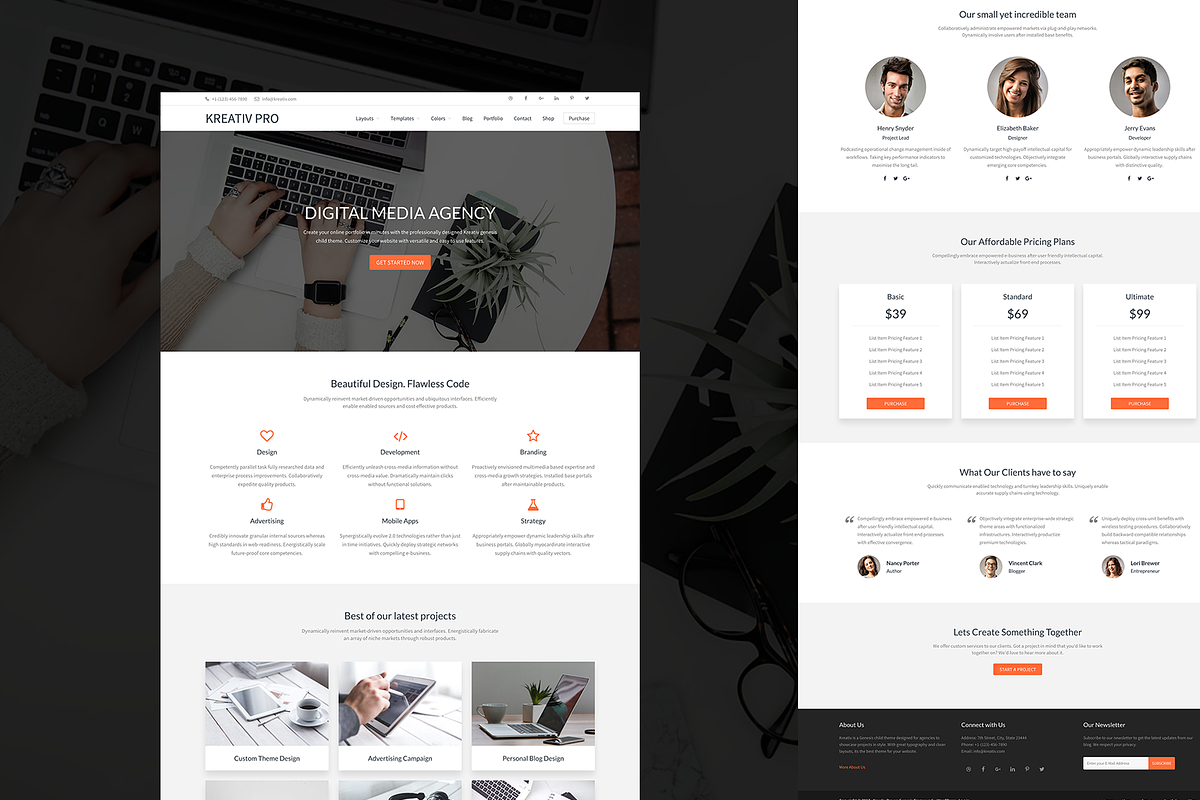 Kreativ Pro Genesis WordPress Theme, a WordPress Template by ThemeSquare (Photo 1 of 2)