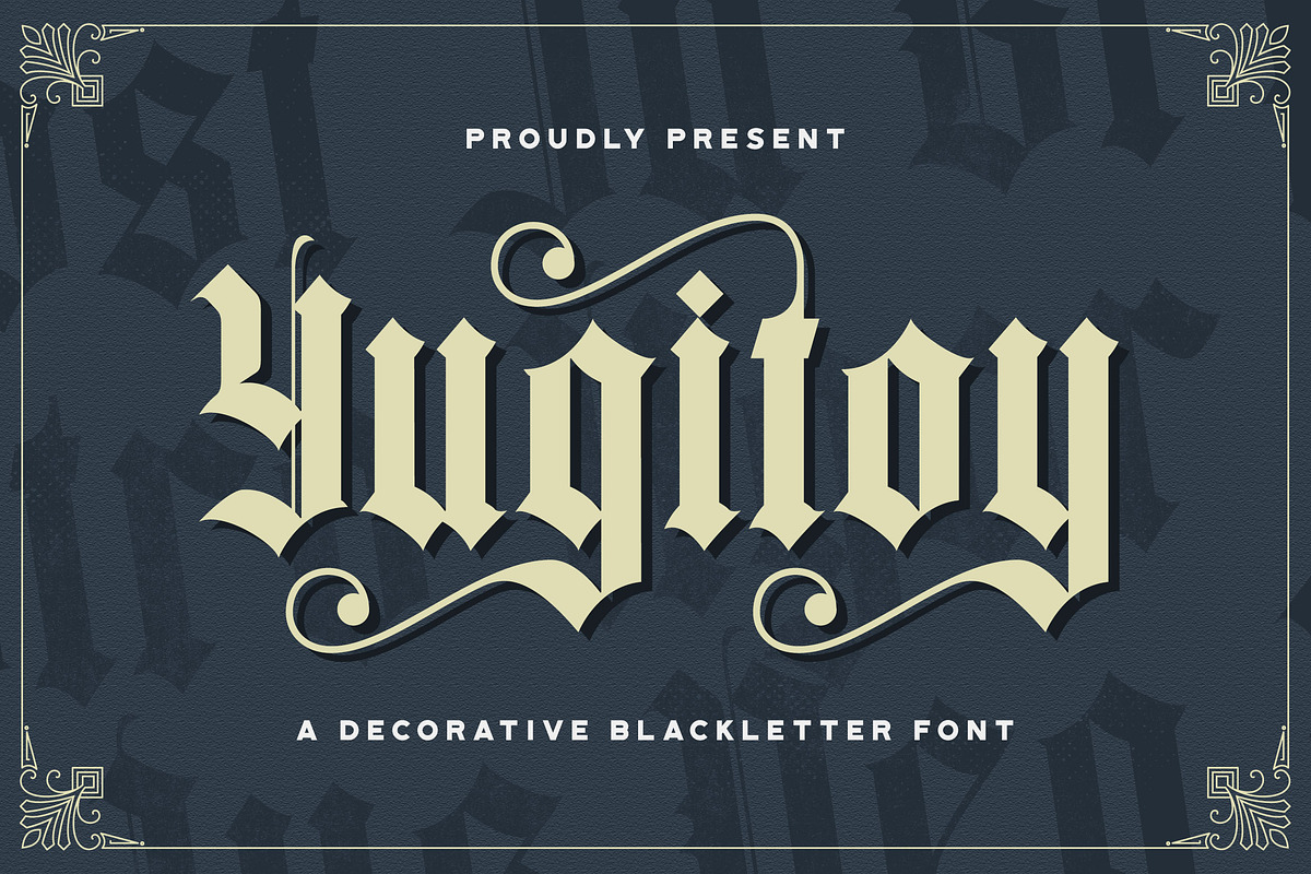 Yugitoy - Blackletter Font, a Blackletter Font by StringLabs (Photo 1 of 13)