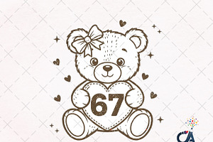 67 Valentines Teddy Png, an Illustration by Creative Art