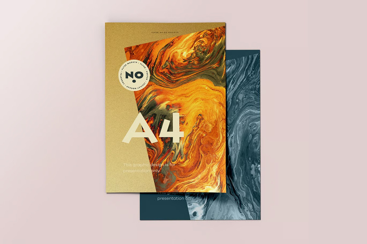A4-A5 Flyer Mockup, an Advertising Mockup by DesignRushMarket (Photo 4 of 10)
