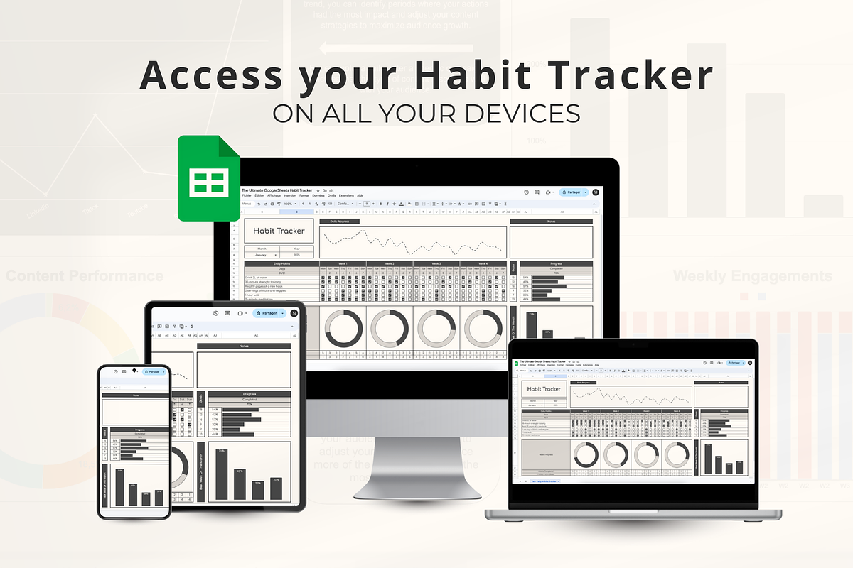 2025 Habit Tracker in Google Sheets, a Stationery Template by Marketello Studio (Photo 4 of 6)