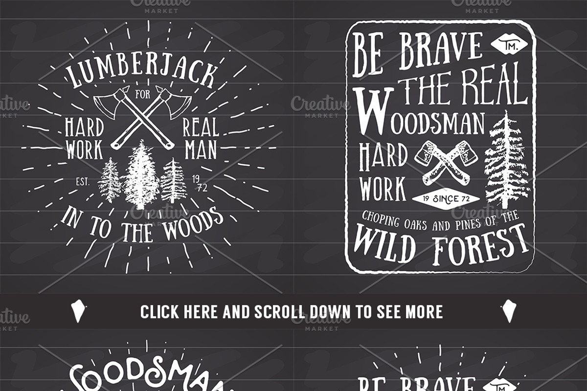 Lumberjack Vintage Labels, a Texture Illustration by Lemon Workshop (Photo 5 of 6)