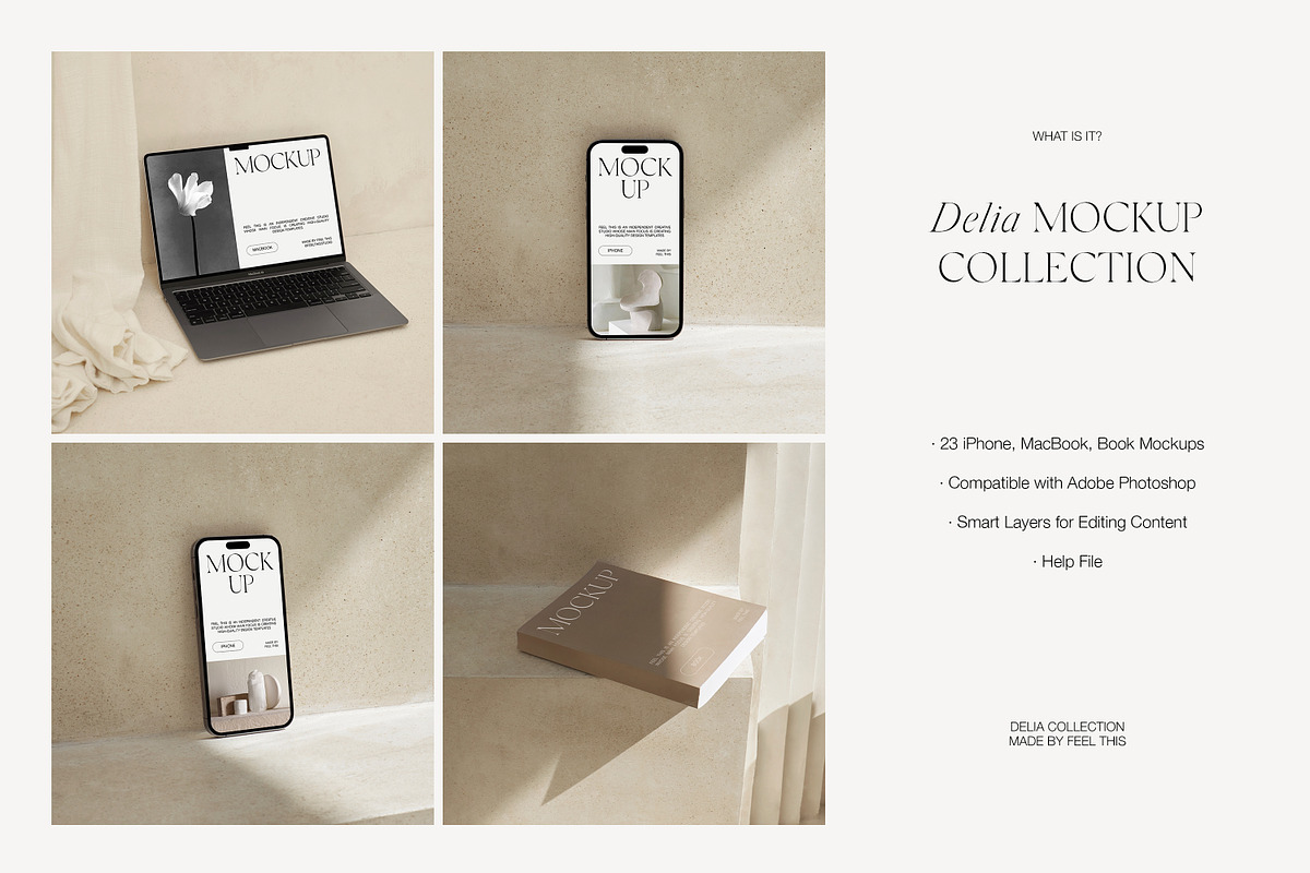iPhone MacBook Book Mockups, an iPhone Mockup by Feel This (Photo 2 of 11)