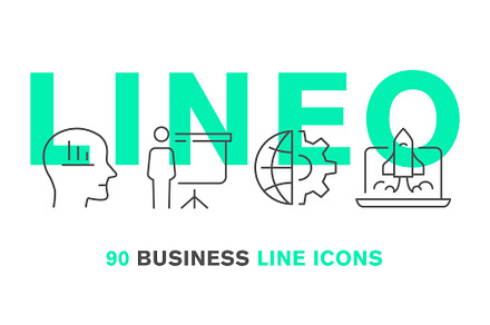 LINEO - 90 BUSINESS ICONS, an Outline Icon by sharpnose