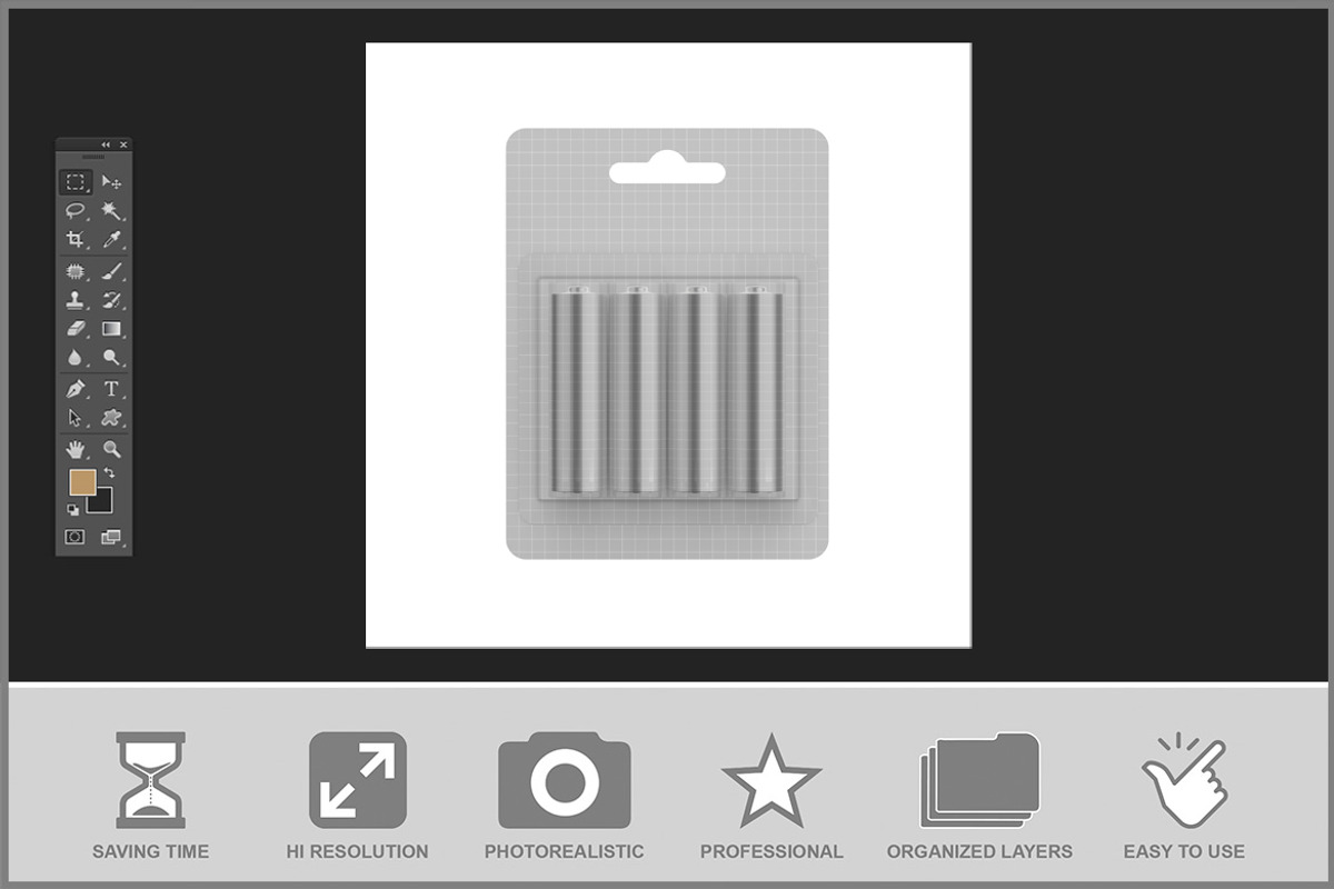 Battery Packaging Mockup, a Product Mockup by Bruno's Shop (Photo 2 of 3)