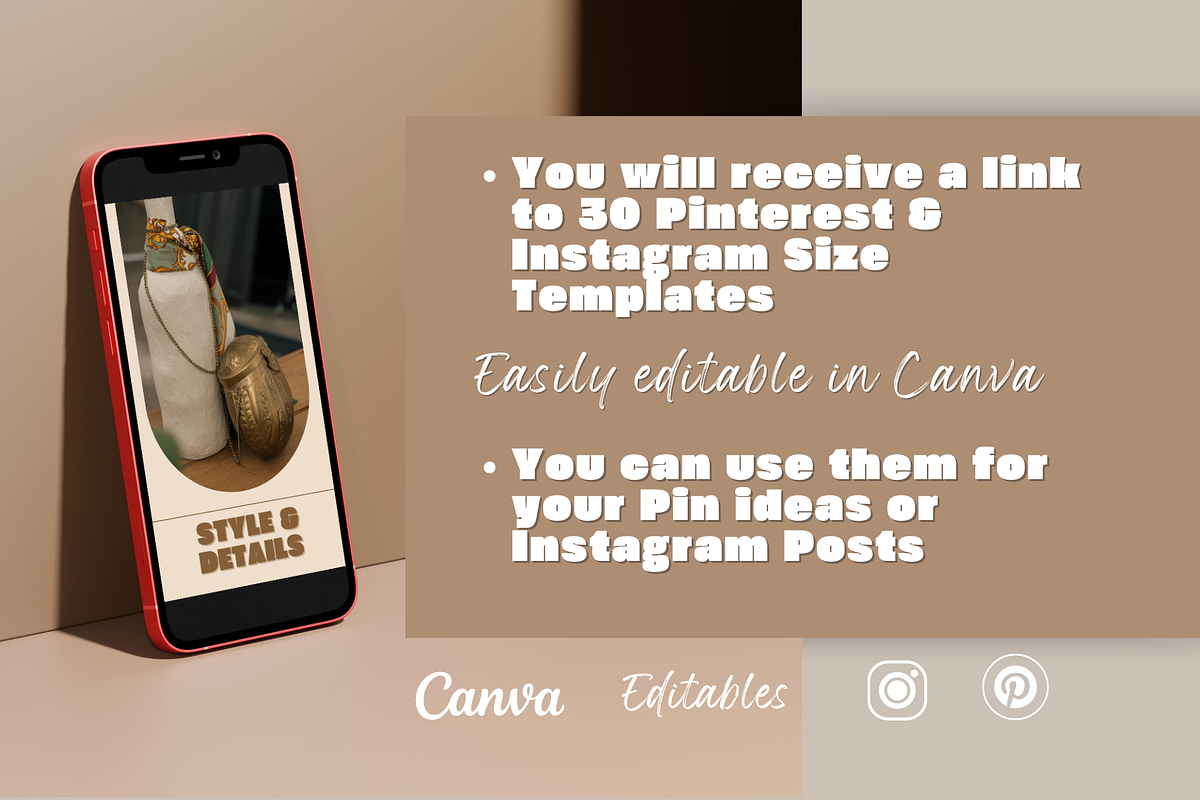 Instagram & Pinterest Canva Template, a Social Media Template by PaolaroiDesign (Photo 8 of 8)