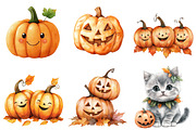 Kawaii Halloween Pumpkin Ghost, a Seasonal Illustration by CitraGraphics (Thumbnail 3 of 5)