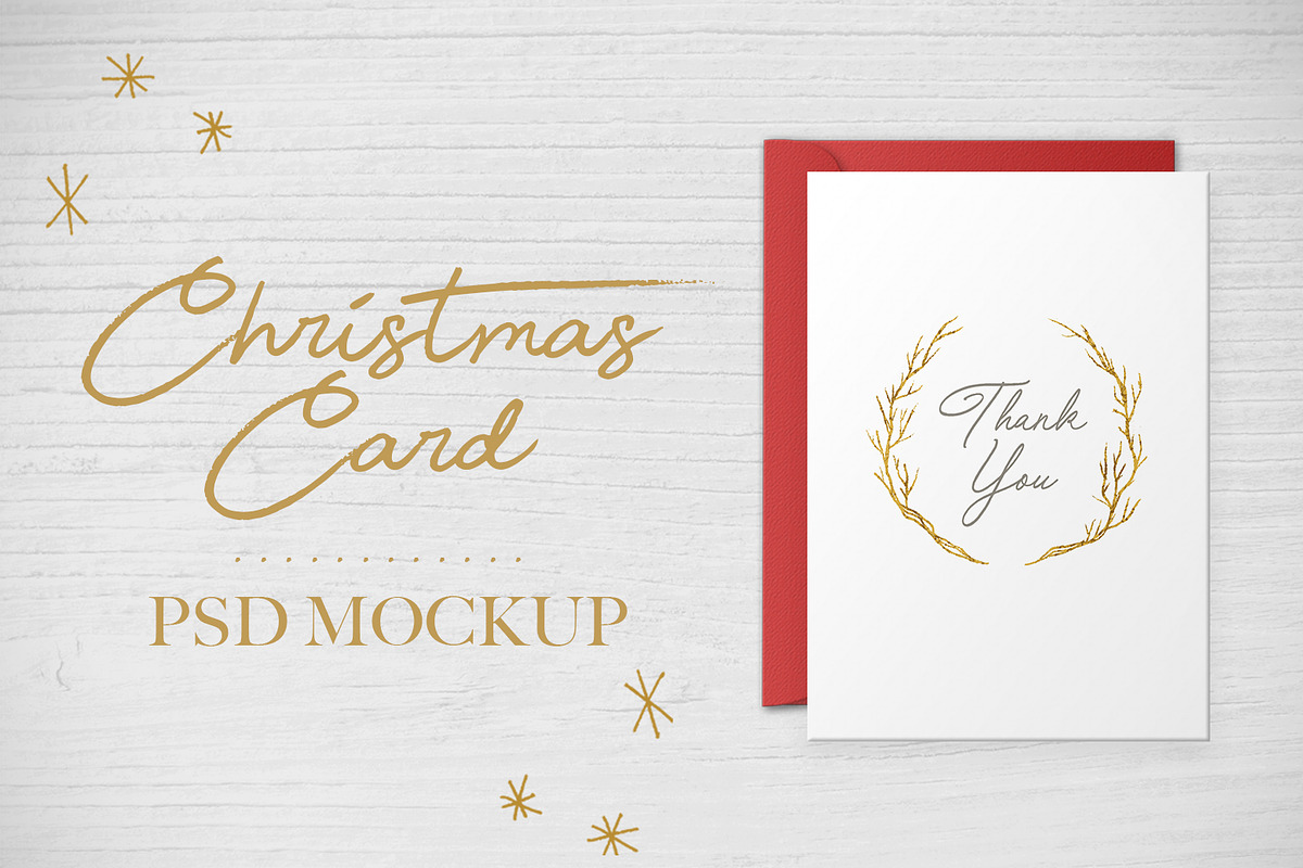 Christmas Card PSD Mockup, a Print Template by Caby (Photo 1 of 4)