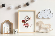 Cute Picnic Party Watercolor Animals, an Illustration by CreationArt (Thumbnail 2 of 9)