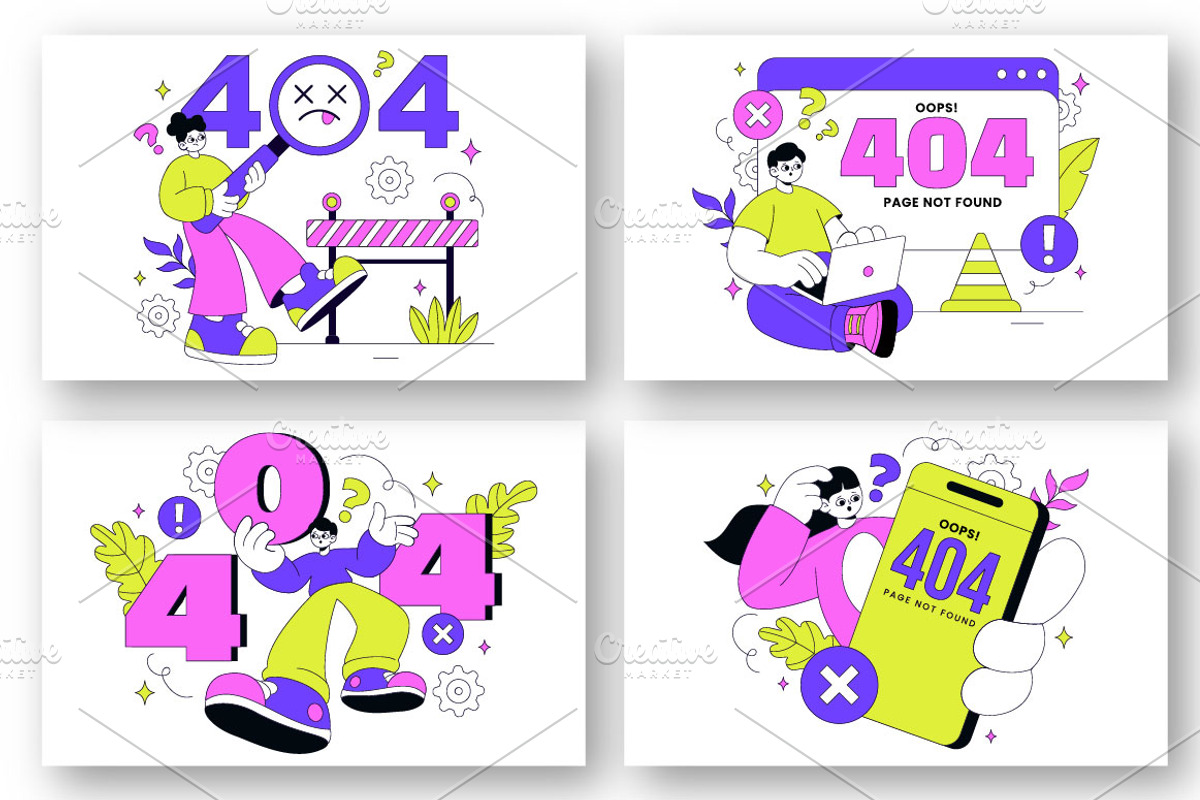 10 404 Error Vector Illustration, a Technology Illustration by denayunebgt (Photo 2 of 4)