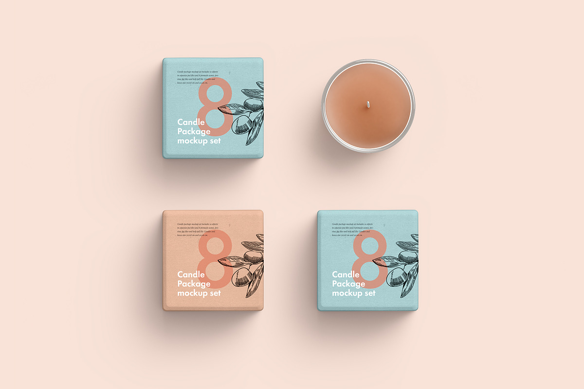 Candle glass and box packaging, a Household Mockup by GraphicWave (Photo 4 of 7)