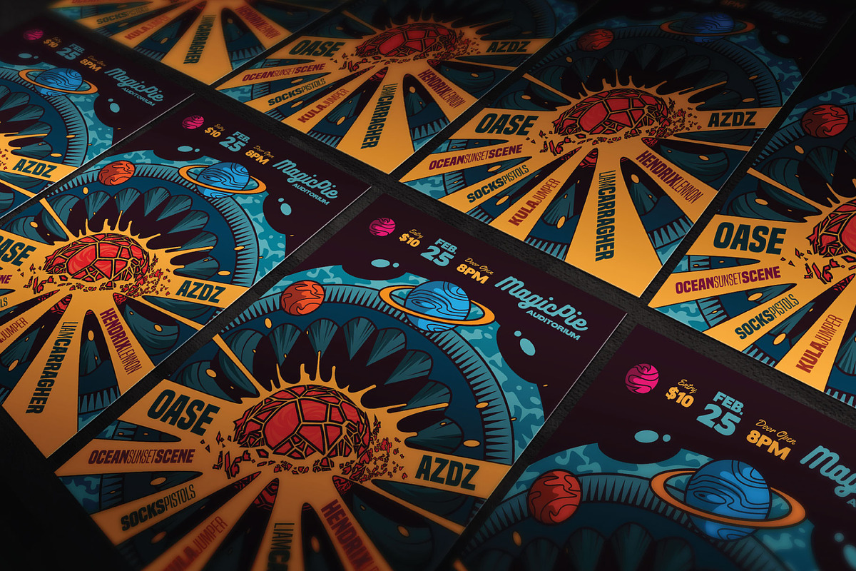Space Monster Illustrated Flyer, a Flyer Template by ashenterprise (Photo 2 of 3)