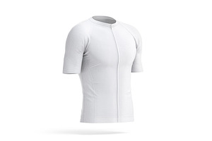 White Men Cycling Jersey 3D Model