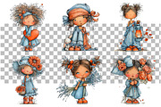 Whimsical Little Girl Clipart PNG, a Seasonal Illustration by Daily.Designs (Thumbnail 3 of 3)