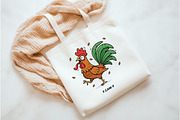 Funny Chicken F-Caw-F Rooster PNG, an Illustration by Watercolor design (Thumbnail 3 of 3)