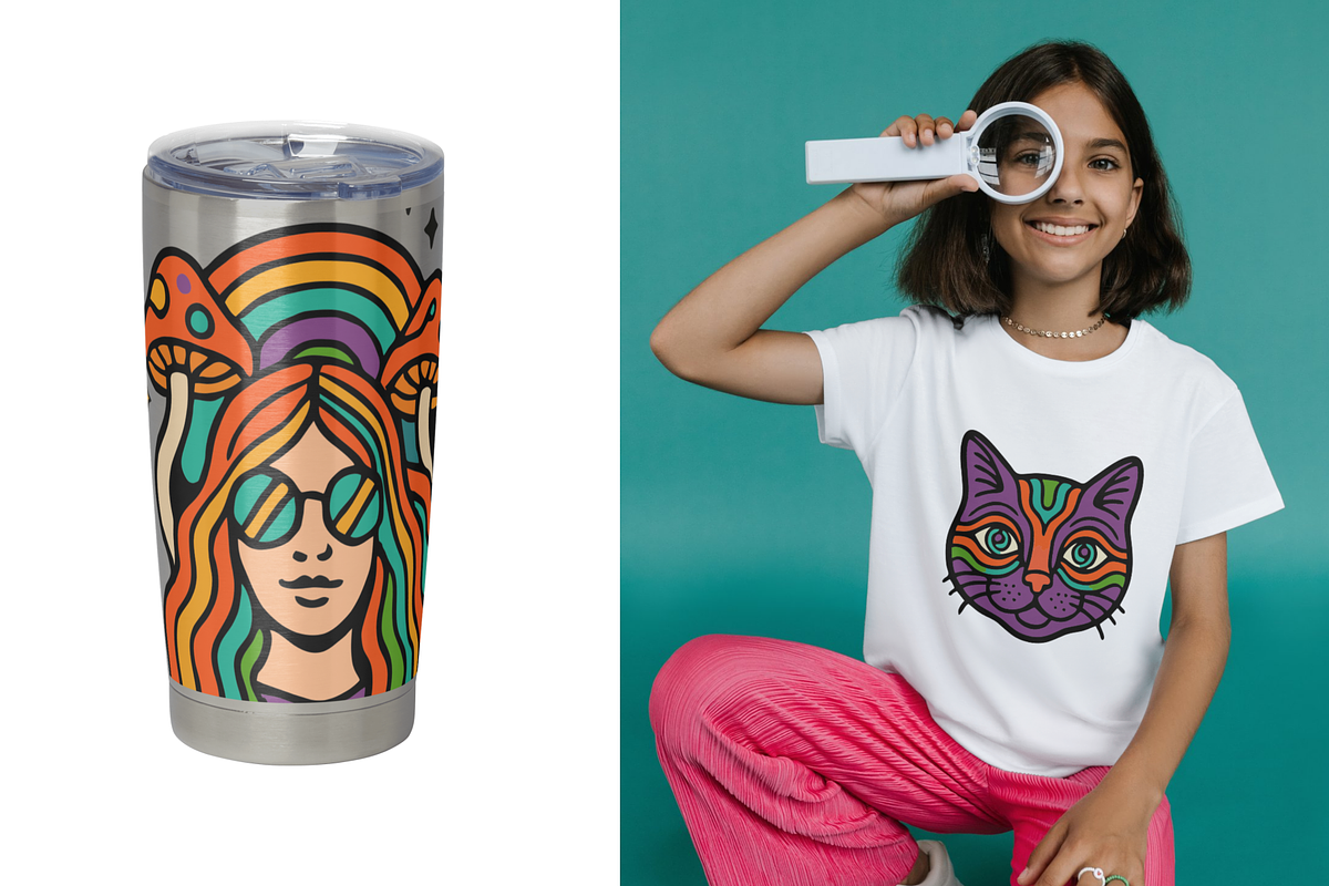 Retro 70s Groovy Clip Art Set, a Pattern Graphic by Coldgrey Design Studio (Photo 5 of 6)