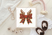 Crochet Reindeer Bow Christmas Bow, an Illustration by CraftArtStudio (Thumbnail 4 of 4)