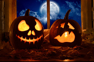 Photo pumpkins on a table featuring autumn, background, and black
