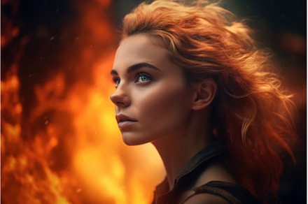 Female red hair. Generate AI, a Beauty & Fashion Photo by Ylivdesign