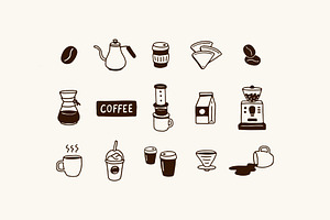 Coffee Hand-Drawn Icon Set