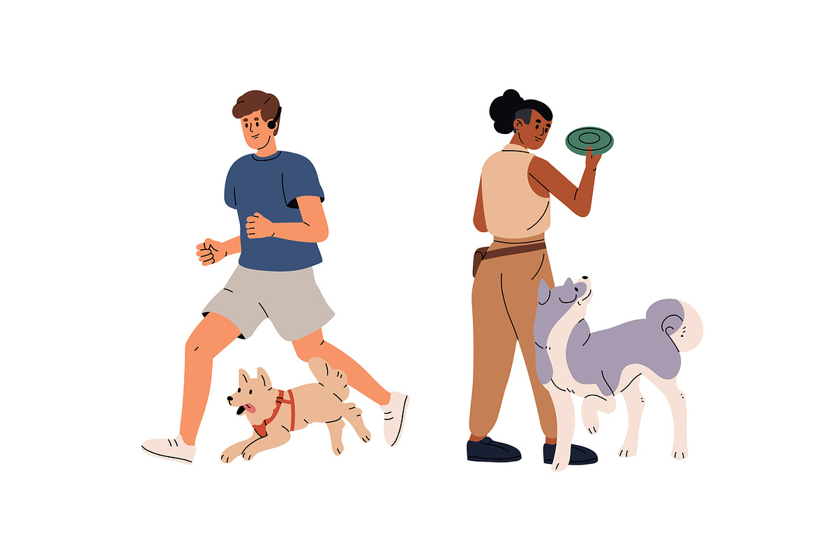People training dogs set, a Person Illustration by PaperTrident (Photo 3 of 6)