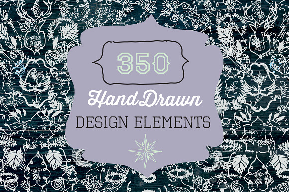 350 Hand Drawn Design Elements