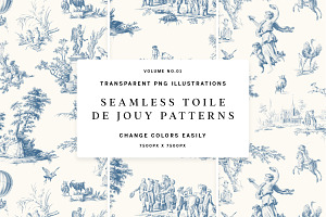 Toile De Jouy Seamless Patterns