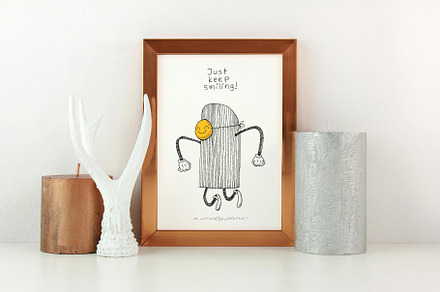 Just Keep Smiling. Hand drawn