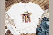 Summer Vintage Woman Clipart, an Illustration by Sublimation Artist (Thumbnail 4 of 6)