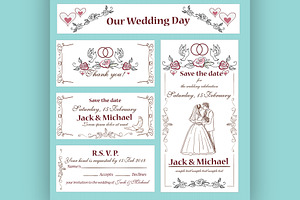 Wedding invitation, thank you card, a Flyer Template by Netkoff