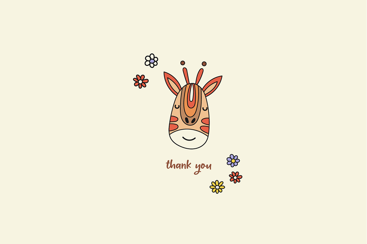 Groovy Animal Faces. Retro Cuties, an Animal Illustration by DearLetters (Photo 5 of 5)