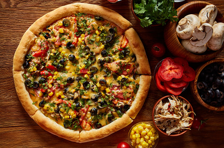 Pizza still life part of freshly featuring pizza, background, and cheese